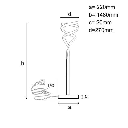 LED Dimbar golvlampa LED/50W/230V 3000-6500K grå + fjärrkontroll