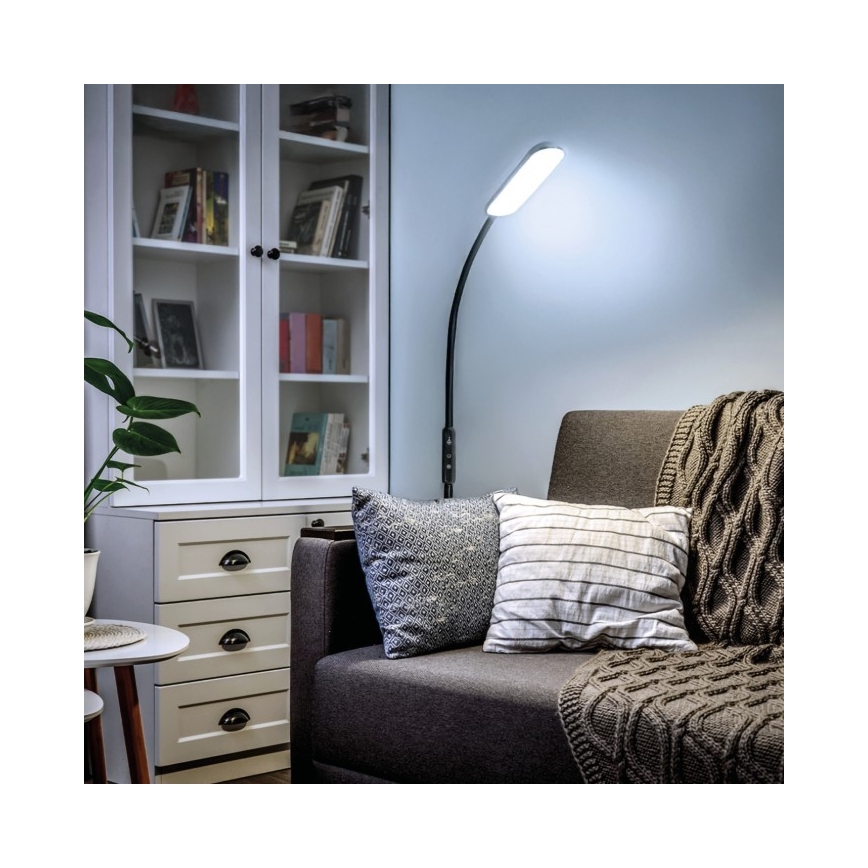 LED Dimbar golvlampa TEILO LED/10W/230V 3000/4000/6500K svart + fjärrkontroll