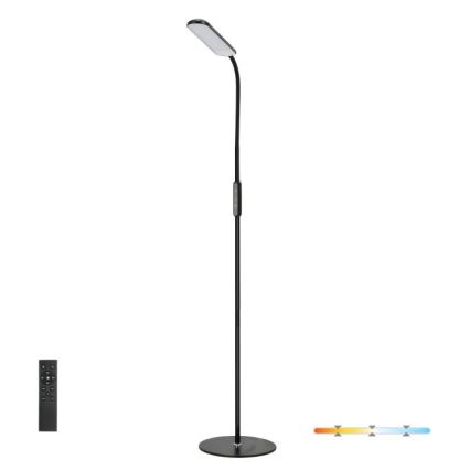 LED Dimbar golvlampa TEILO LED/10W/230V 3000/4000/6500K svart + fjärrkontroll