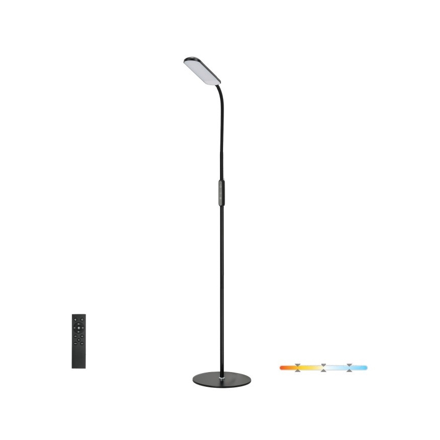 LED Dimbar golvlampa TEILO LED/10W/230V 3000/4000/6500K svart + fjärrkontroll