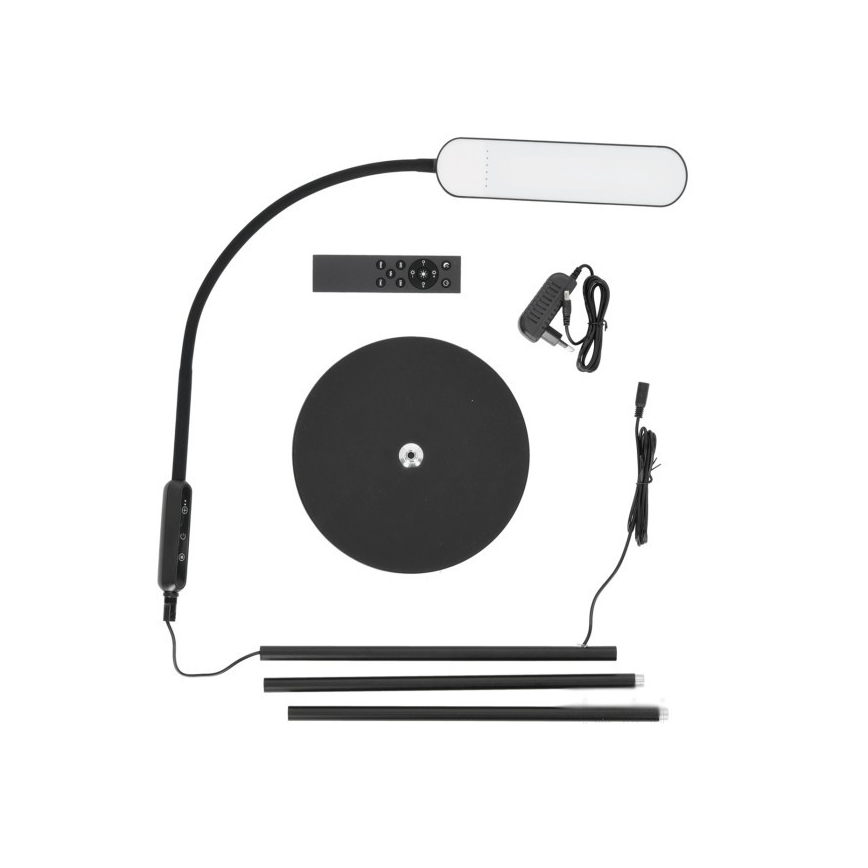 LED Dimbar golvlampa TEILO LED/10W/230V 3000/4000/6500K svart + fjärrkontroll