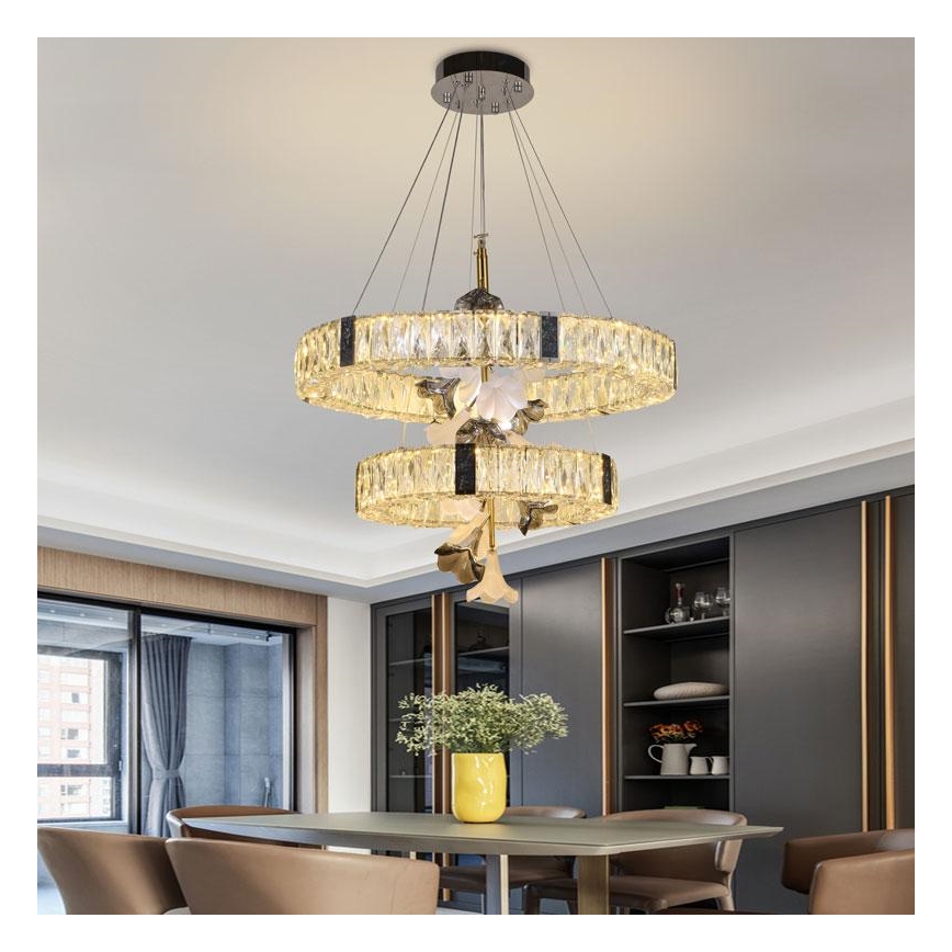 LED Dimbar kristallkrona på kabel LED/70W/230V 3000-6500K + fjärrkontroll