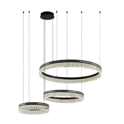 Dimbar LED-kristallkrona på vajer THALIA, 120W/230V, 3000–6000K — med fjärrkontroll