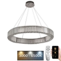 LED Dimbar kristallkronkrona på snöre LED/50W/230V 3000-6500K skinande krom + fjärrkontroll