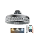 LED Dimbar kristallljuskrona ytmonterad LED/75W/230V 3000-6500K matt krom + fjärrkontroll