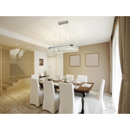 Dimmbar LED-kristallkrona med vajer THALIA LED/50W/230V 3000-6000K + fjärrkontroll
