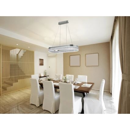 Dimmbar LED-kristallkrona med vajer THALIA LED/50W/230V 3000-6000K + fjärrkontroll