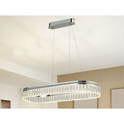 Dimmbar LED-kristallkrona med vajer THALIA LED/50W/230V 3000-6000K + fjärrkontroll