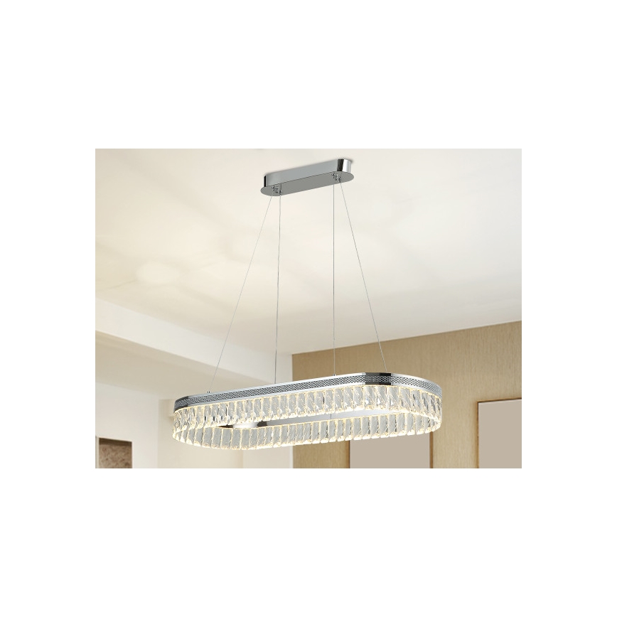 Dimmbar LED-kristallkrona med vajer THALIA LED/50W/230V 3000-6000K + fjärrkontroll