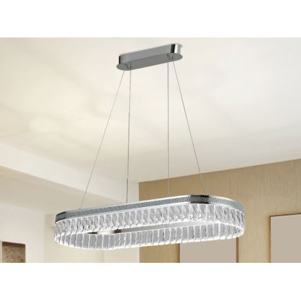 Dimmbar LED-kristallkrona med vajer THALIA LED/50W/230V 3000-6000K + fjärrkontroll