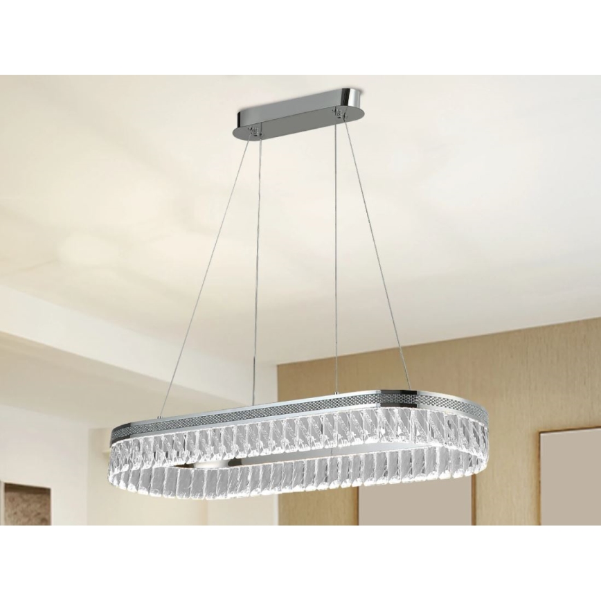 Dimmbar LED-kristallkrona med vajer THALIA LED/50W/230V 3000-6000K + fjärrkontroll