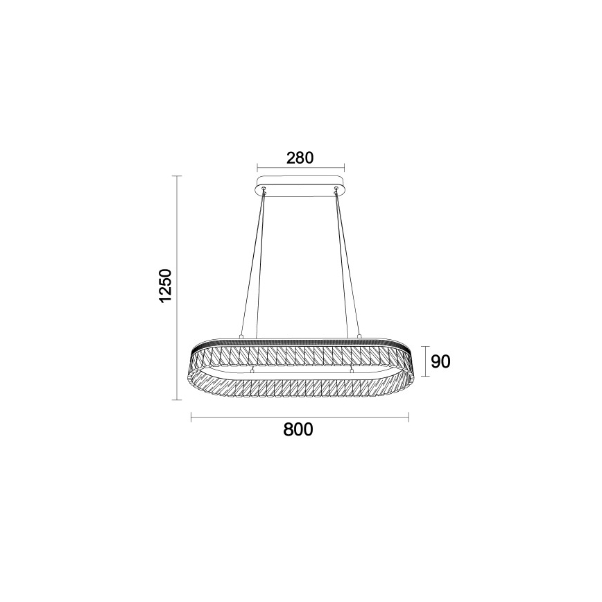 Dimmbar LED-kristallkrona med vajer THALIA LED/50W/230V 3000-6000K + fjärrkontroll