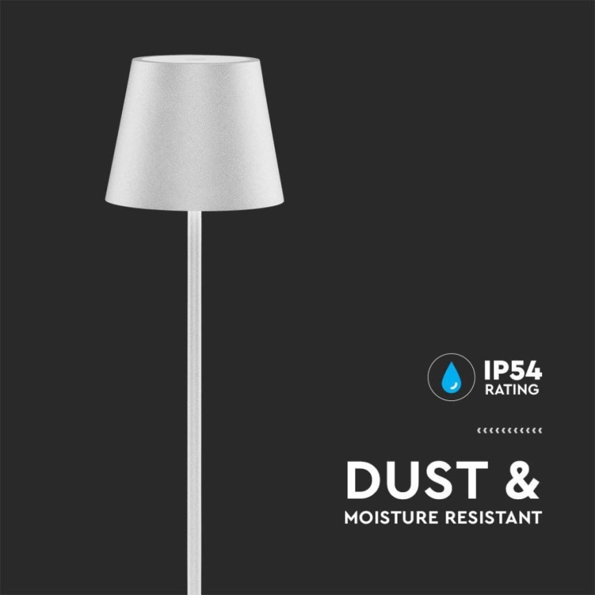 LED Dimbart uppladdningsbar golvlampa 3-i-1 LED/4W/5V 4400 mAh 3000K IP54 vit