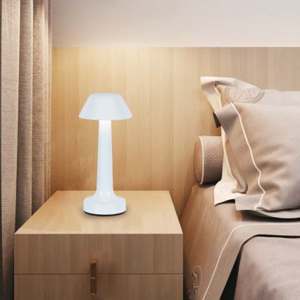 LED Dimbart uppladdningsbart touchbordslampa LED/1W/5V 3000-6000K 1800 mAh vit