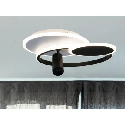 LED Dimbar taklampa LED/65W/230V 3000-6500K vit/svart + fjärrkontroll