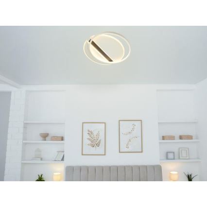 LED Dimbar taklampa LED/80W/230V 3000-6500K vit/svart + fjärrkontroll
