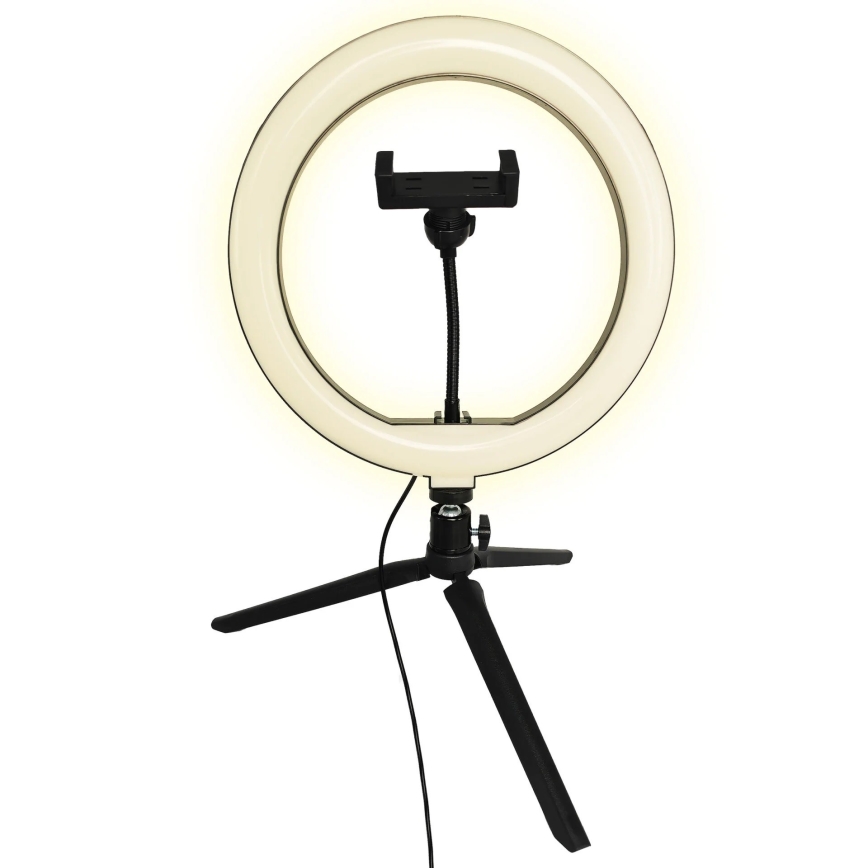 LED Dimbar lampa med stativ och hållare för vloggning LED/10W/5V 2700-6500K