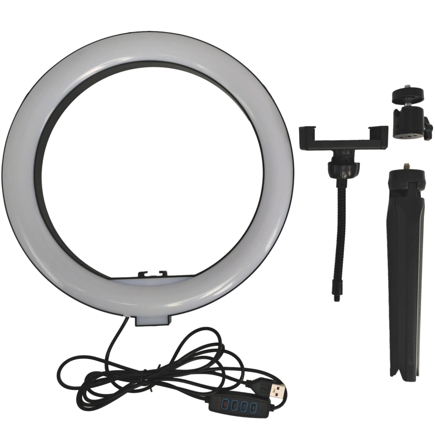 LED Dimbar lampa med stativ och hållare för vloggning LED/10W/5V 2700-6500K