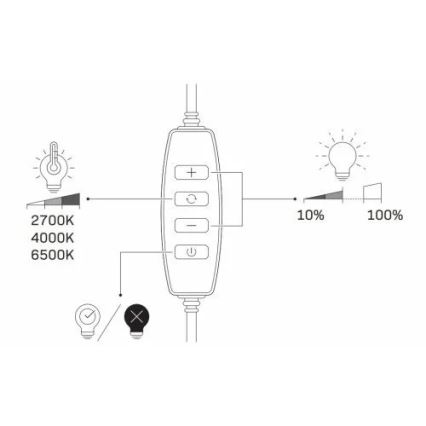 LED Dimbar lampa med stativ och hållare för vloggning LED/10W/5V 2700-6500K
