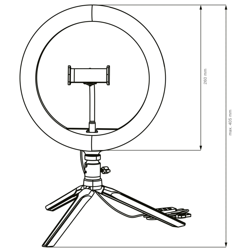 LED Dimbar lampa med stativ och hållare för vloggning LED/10W/5V 2700-6500K