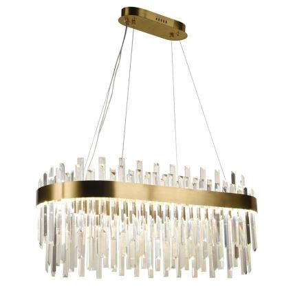 LED Dimbart kristallkrona på kabel LED/100W/230V 3000-6500K guld + fjärrkontroll