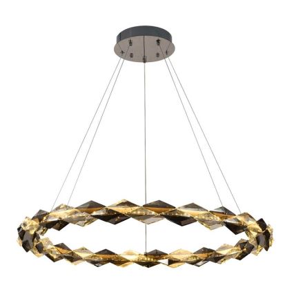 LED Dimbar kristallkrona på kabel LED/55W/230V 3000-6500K blank krom + fjärrkontroll