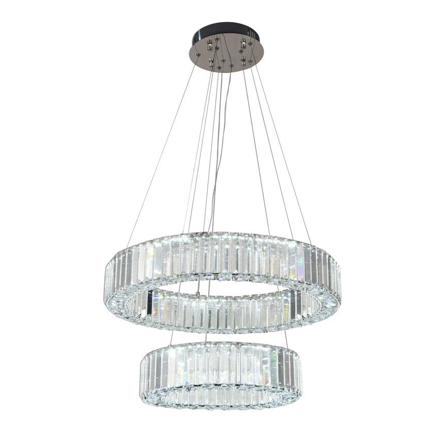 LED Dimbart kristallkrona på kabel LED/65W/230V 3000-6500K blank krom + fjärrkontroll