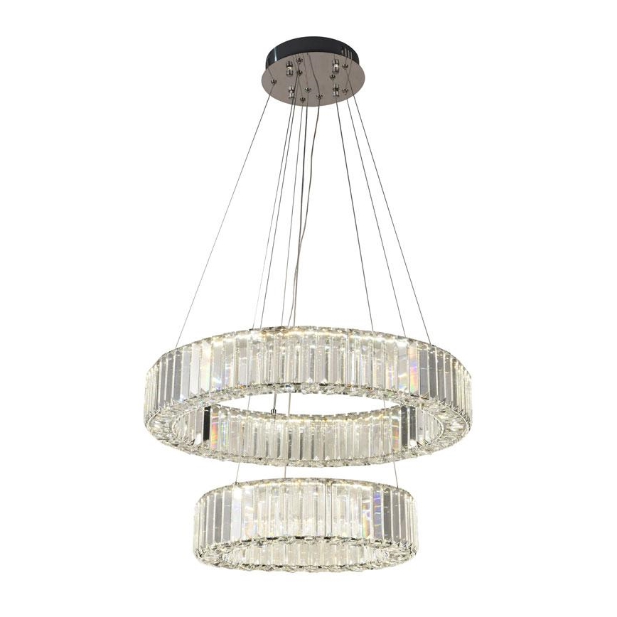 LED Dimbart kristallkrona på kabel LED/65W/230V 3000-6500K blank krom + fjärrkontroll