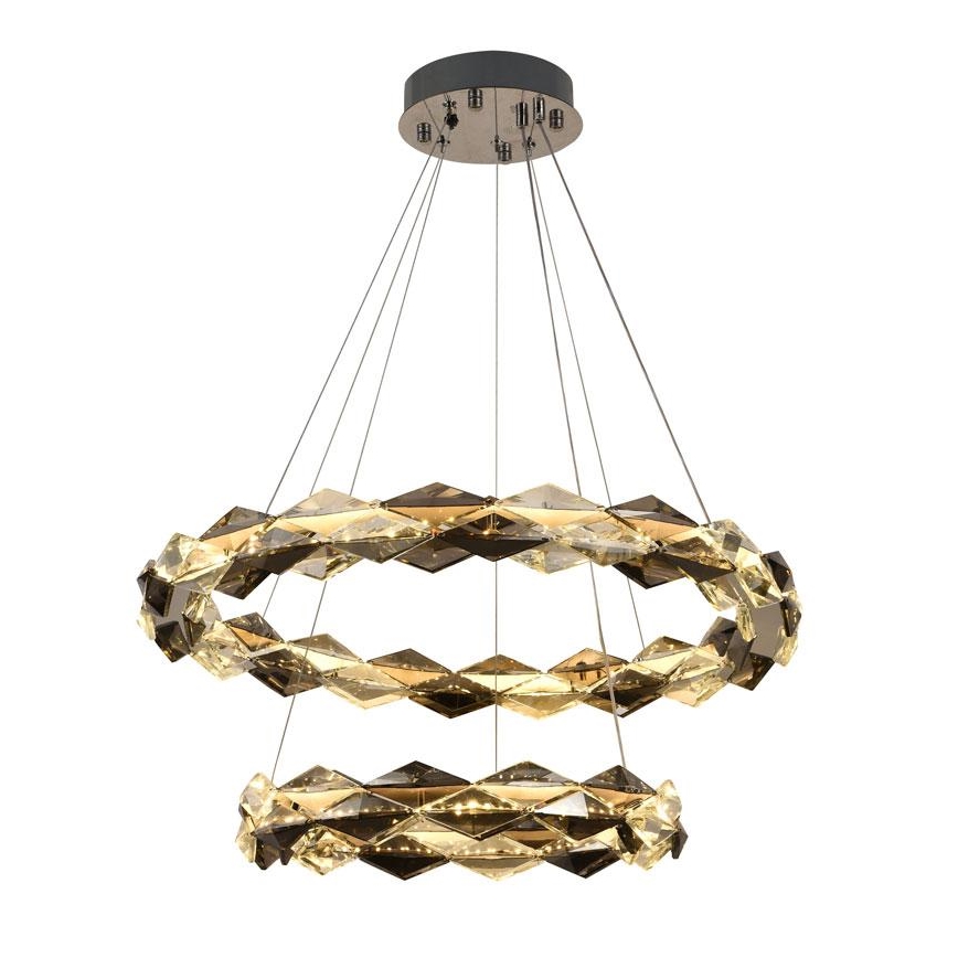 LED Dimbart kristallkrona på kabel LED/65W/230V 3000-6500K blank krom + fjärrkontroll