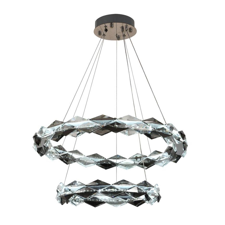 LED Dimbart kristallkrona på kabel LED/65W/230V 3000-6500K blank krom + fjärrkontroll