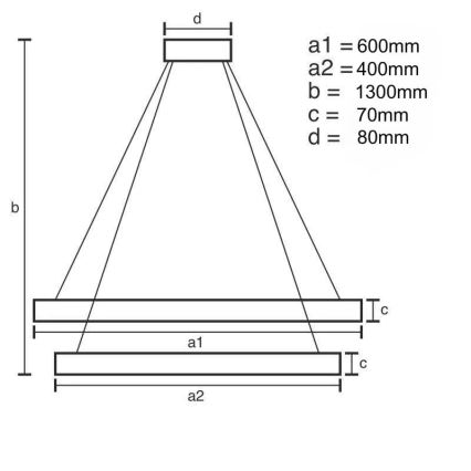 LED Dimbar kristallkrona på kabel LED/65W/230V 3000-6500K + fjärrkontroll