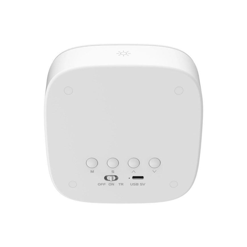 LED Dimbar liten nattlampa med väckarklocka BUNNY LED/1,2W/5V 3000K