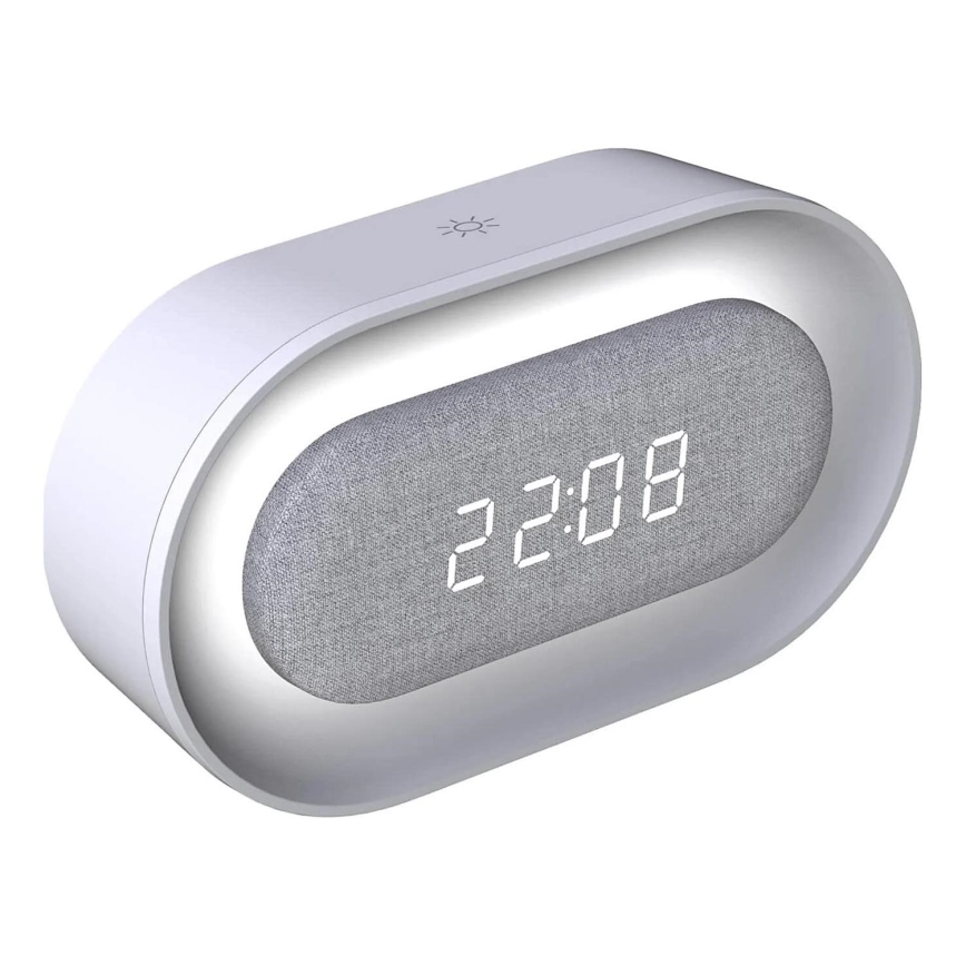 LED Dimbar liten nattlampa med väckarklocka KAJA LED/1,3W/5V 3000K