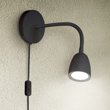 LED Dimbar liten vägglampa LED/4W/230V svart