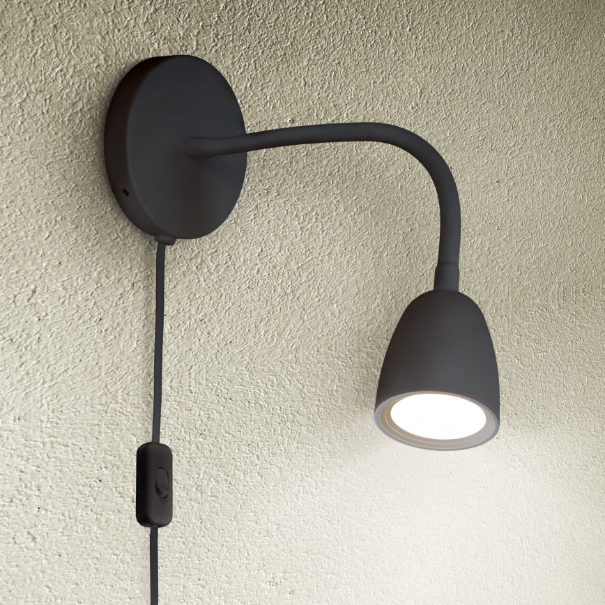 LED Dimbar liten vägglampa LED/4W/230V svart