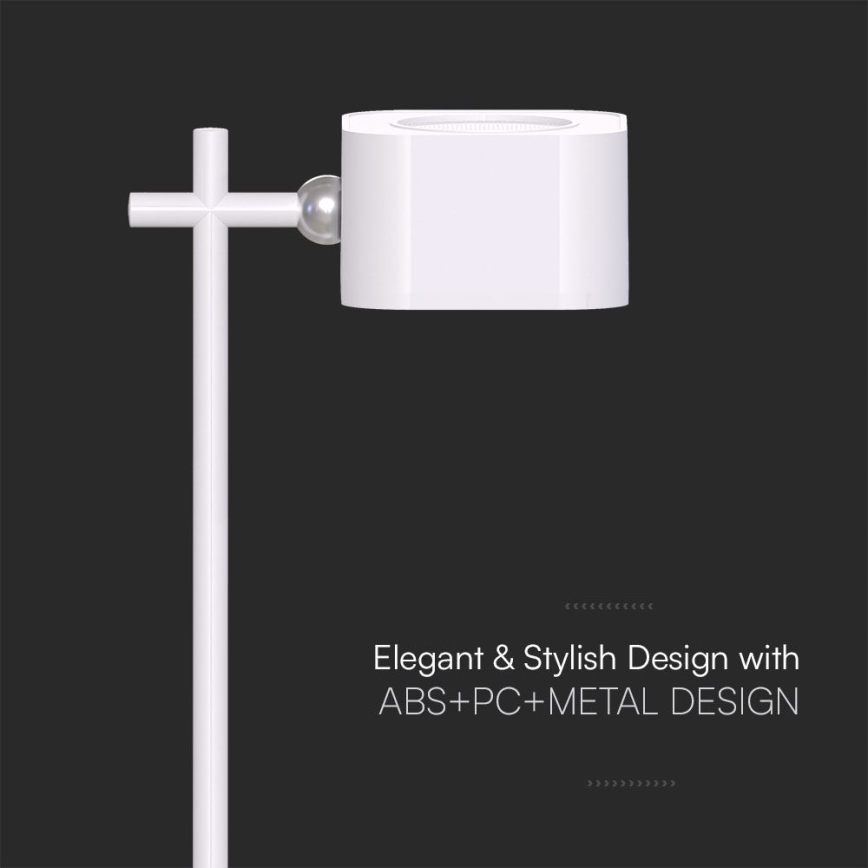 LED Dimbart magnetiskt uppladdningsbart skrivbordslampa 4-i-1 LED/3W/5V 3000-6000K 1800 mAh vit