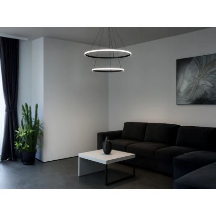 LED-dimbar pendellampa på vajer LED/55W/230V 3000-6500K Ø 60 cm + fjärrkontroll