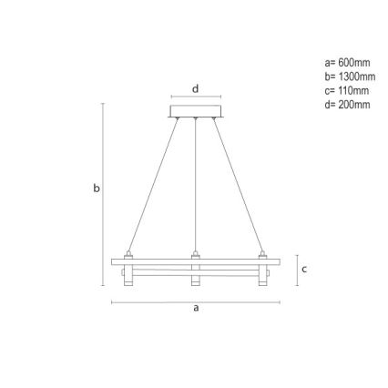 Dimbar LED-pendel på vajer LED/100W/230V 3000-6500K Ø 60 cm + fjärrkontroll
