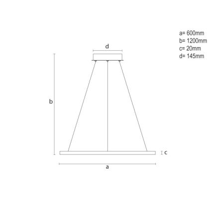 Dimbar LED-pendel på kabel LED/32W/230V 3000–6500K Ø 60 cm + fjärrkontroll