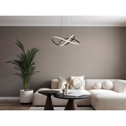 Dimbar LED-pendel på vajer LED/85W/230V 3000–6500K Ø60 cm + fjärrkontroll