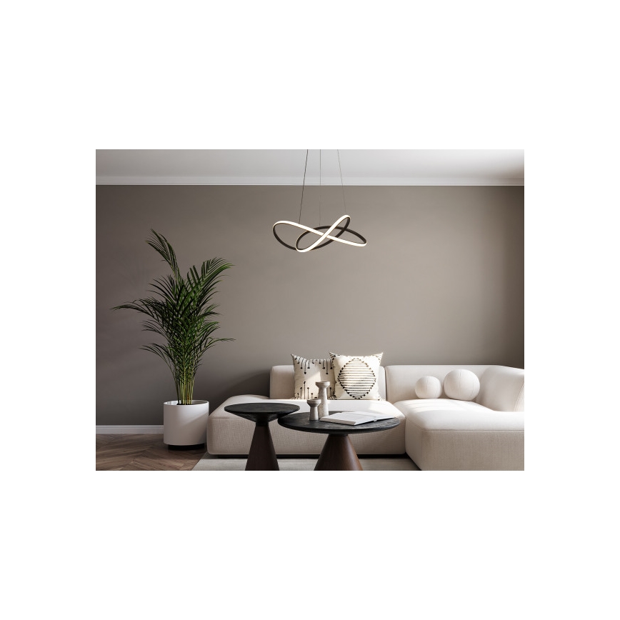 Dimbar LED-pendel på vajer LED/85W/230V 3000–6500K Ø60 cm + fjärrkontroll