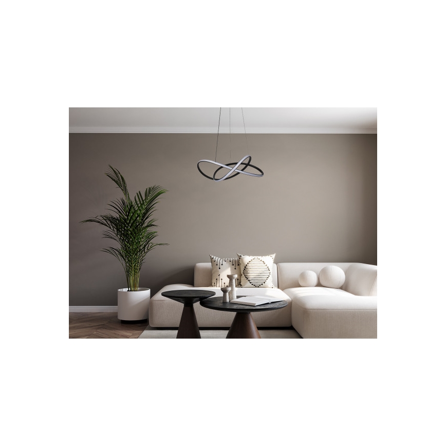 Dimbar LED-pendel på vajer LED/85W/230V 3000–6500K Ø60 cm + fjärrkontroll