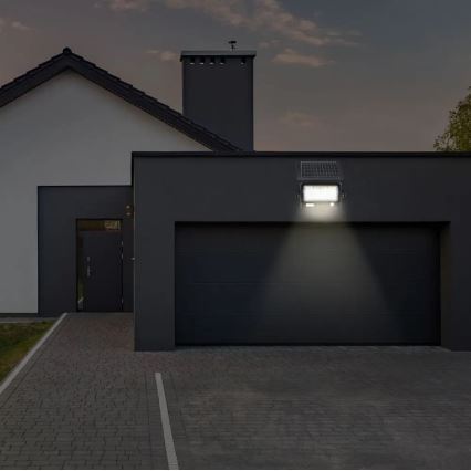 LED Dimbar solcell strålkastare med sensor LED/10W/3,7V 4000K IP65 + USB port
