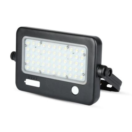 LED Dimbar solcell strålkastare med sensor LED/10W/3,7V 4000K IP65 + USB port