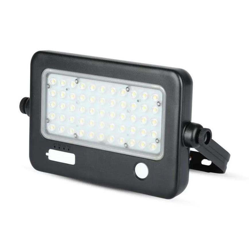 LED Dimbar solcell strålkastare med sensor LED/10W/3,7V 4000K IP65 + USB port