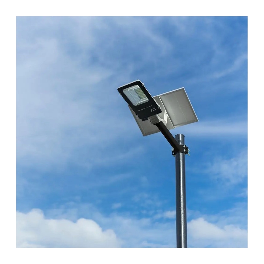 LED Dimbar solcellsgatulampa LED/50W/6,4V 6000K IP65 + Fjärrkontroll