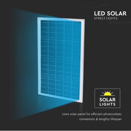 LED Dimbar solcellsgatulampa LED/50W/6,4V 6000K IP65 + Fjärrkontroll