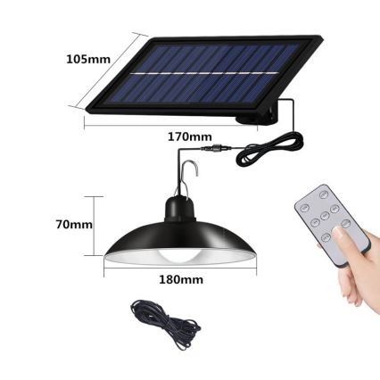 LED Dimbar  solcellsljuskrona på snöre LED/1,8W/3,7V IP44 6500K 1600 mAh + fjärrkontroll