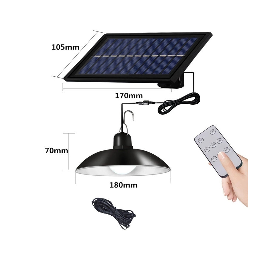 LED Dimbar  solcellsljuskrona på snöre LED/1,8W/3,7V IP44 6500K 1600 mAh + fjärrkontroll