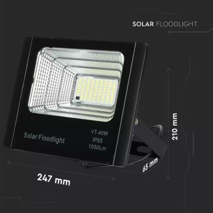 LED Dimbar solcellsstrålkastare LED/16W/3,2V 4000K IP65 10000 mAh + fjärrkontroll